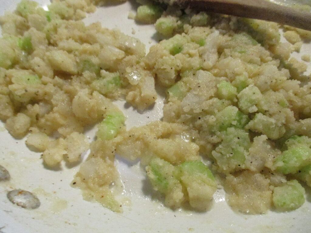 Mixed celery, onions and flour