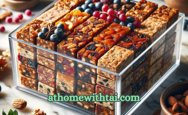 A photographic scene of assorted low-carb breakfast bars