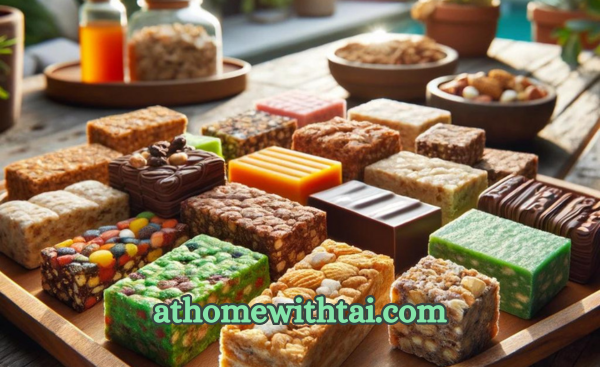 A photographic style of gluten-free breakfast bars
