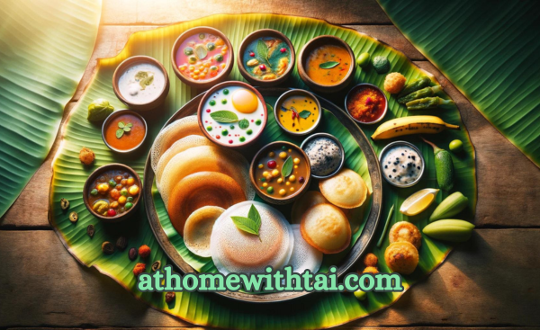 A photographic style of a South Indian Breakfast
