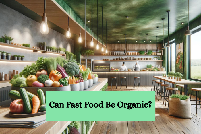 A photographic illustration of an organic fast food restaurant